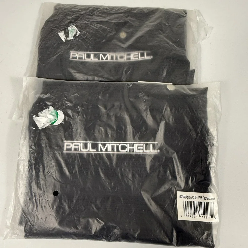 NEW 2 Pack PAUL MITCHELL Aprons Cutting Hairdresser NIP Black Professional